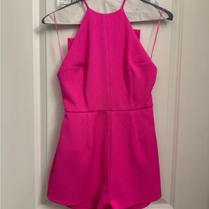 Vibrant Pink Halter Romper